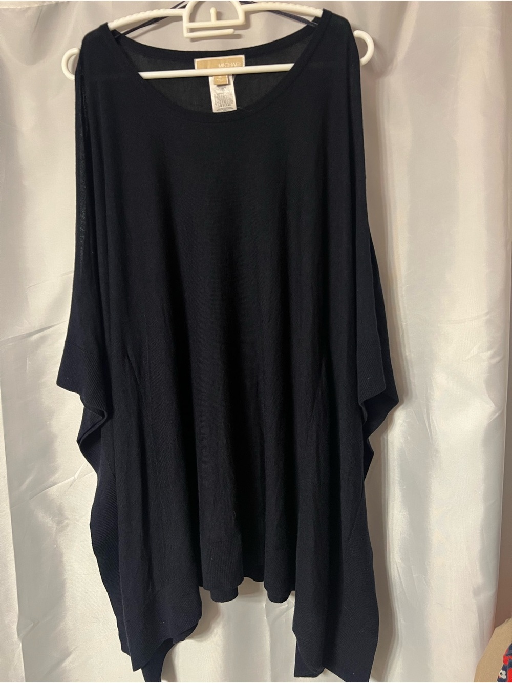 Michael Kors Black Batwing Knit Top with peek a boo arms